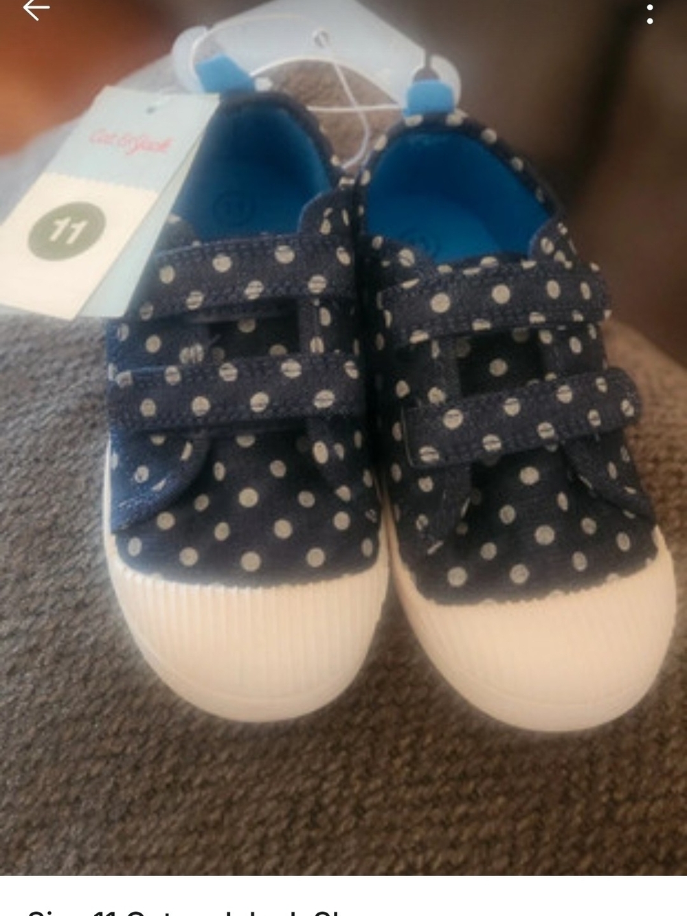 Cat & Jack Navy Polka Dot Canvas Sneakers with White Toe